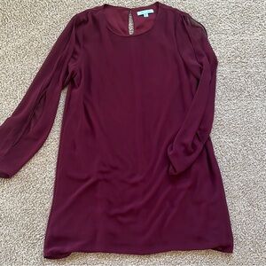 She + Sky Burgundy Long Sleeve Dress